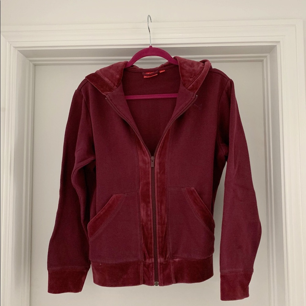 Puma Velvet Trimmed Zip Up Jacket